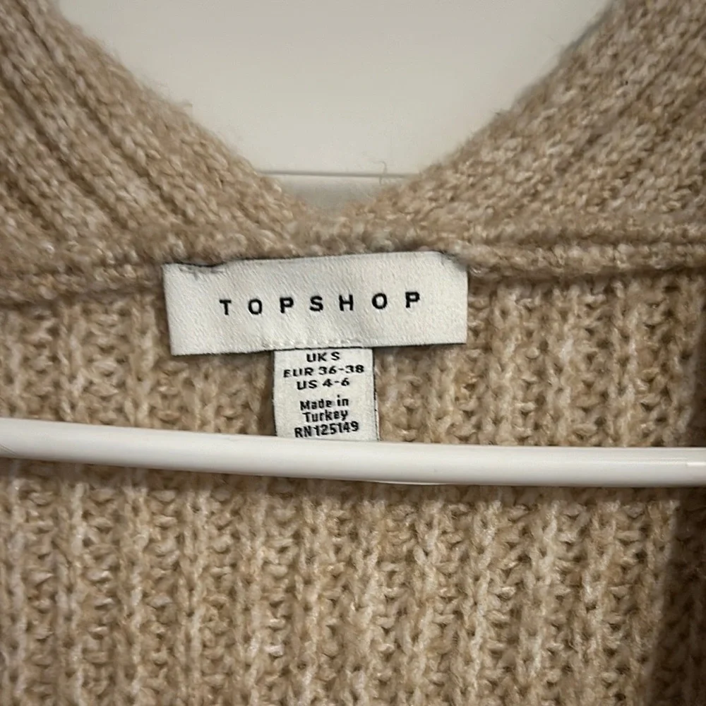 Top Shop Tan Open-Front Sweater - Picture 2 of 3